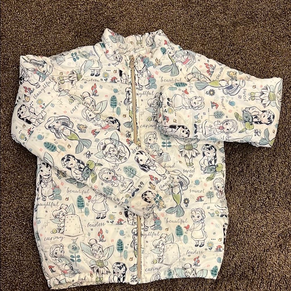 Disney princess puffer jacket size 9/10